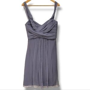 Amsale Slate Blue 100% Silk Dress - Size 10